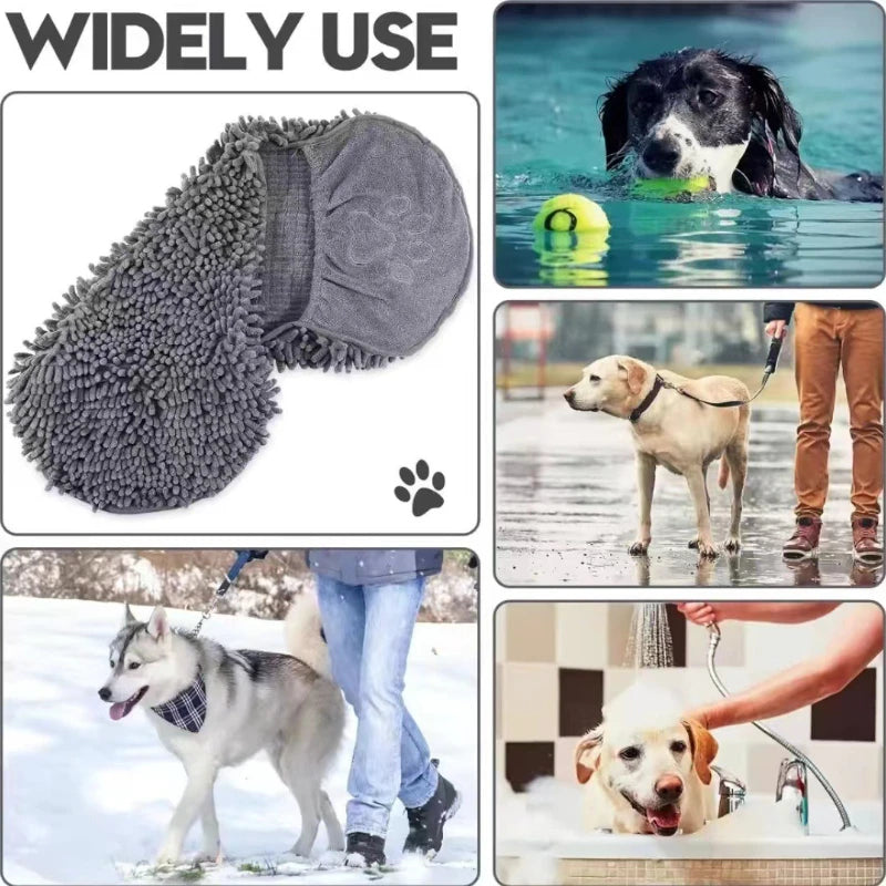 Quick Dry Pet Towel Soft Dog Bath Robe Towel Super Absorbent Cat Bath Towel Convenient Pet Cleaning Washcloth Dog Accessories