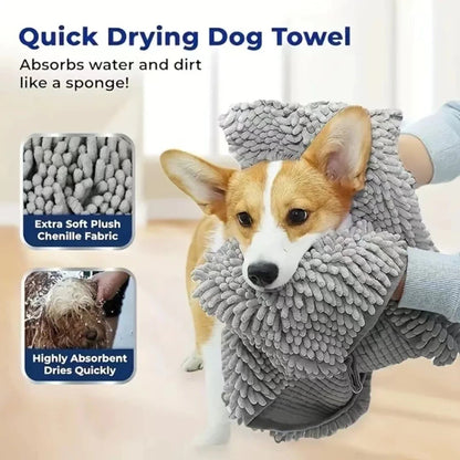 Quick Dry Pet Towel Soft Dog Bath Robe Towel Super Absorbent Cat Bath Towel Convenient Pet Cleaning Washcloth Dog Accessories