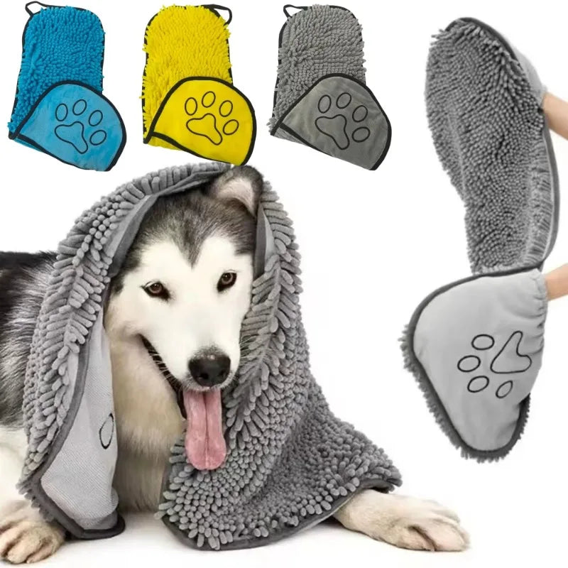 Quick Dry Pet Towel Soft Dog Bath Robe Towel Super Absorbent Cat Bath Towel Convenient Pet Cleaning Washcloth Dog Accessories